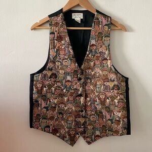 Vintage Novelty Print Vest